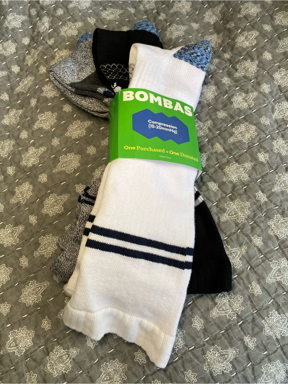 Bombas unisex knee high compression socks size large 3 pack NWT